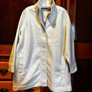 Lands' End Women's Luxe Fleece Coat in Bright Gray Heather Size 1X